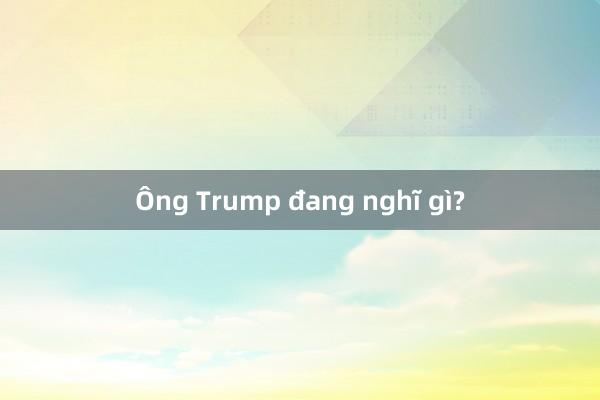 Ông Trump đang nghĩ gì?