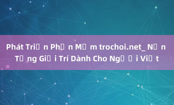 Phát Triển Phần Mềm trochoi.net_ Nền Tảng Giải Trí Dành Cho Người Việt