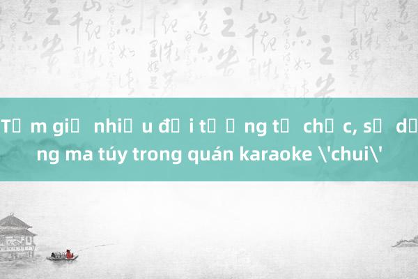 Tạm giữ nhiều đối tượng tổ chức， sử dụng ma túy trong quán karaoke 'chui'