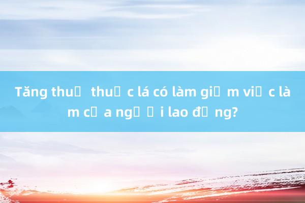 Tăng thuế thuốc lá có làm giảm việc làm của người lao động?