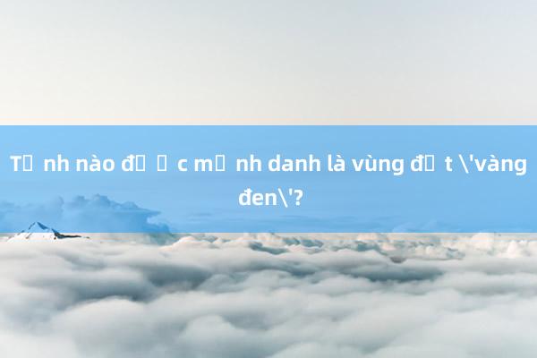 Tỉnh nào được mệnh danh là vùng đất 'vàng đen'?